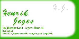 henrik jeges business card